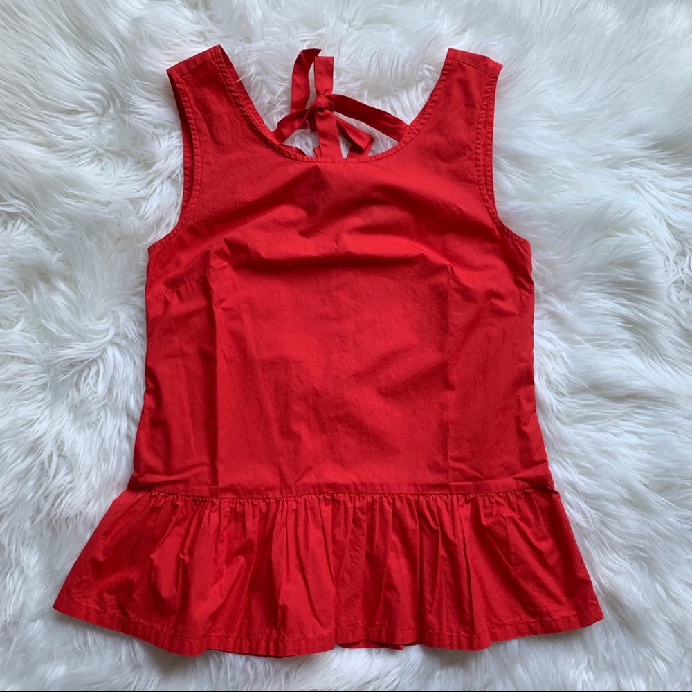 J Crew Sleeveless Drop Waist Blouse Bow Back H5022